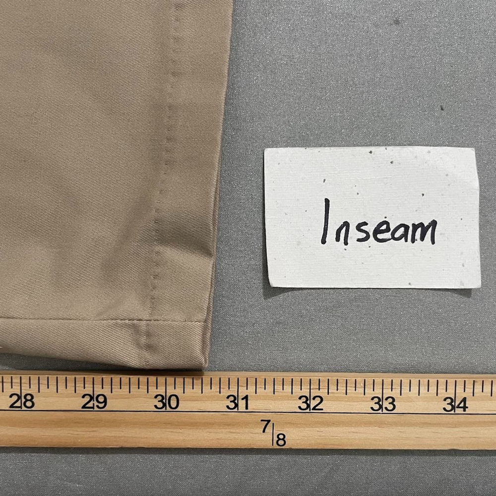 LEE Pants Size 10 Medium Wrinkle Free Tan Khaki Chinos Office Career Neutral - Picture 11 of 12
